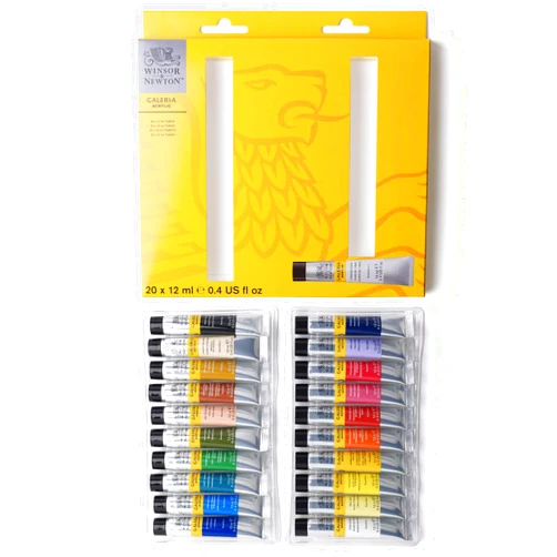 Winsor & Newton Galeria Acrylic Paint, 20 x 12ml (0.4--oz) Tube Paint Set