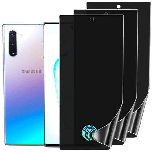 DYNASCO 3 Pack Privacy Screen Protector Compatible with Samsung Galaxy Note 10, Anti-Spy TPU Hydrogel Protective Film for Samsung Galaxy Note 10 6.3