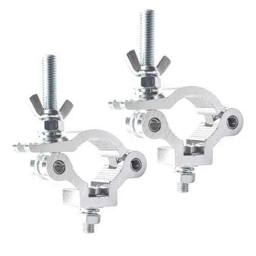 MAD OWL 2 Packs of Clamps for Lights Stage Lighting Accessories, Lighting O Clamps Pole Clamp Quick Release Truss Clamp, 38mm-42mm Half Coupler Mounting Bracket Moving Head Stage Light Clamp Hooks for Truss
