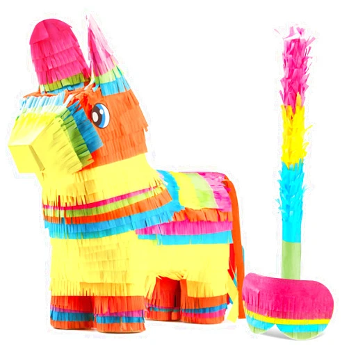 JOYIN Cinco De Mayo Donkey Pinata for Kids Birthday Party, (13 x 20 x 5 in.) for Fun Fiesta Taco Party Supplies, Luau Event Photo Props, Mexican Theme Decoration, Carnivals Festivals, Taco Tuesday Event