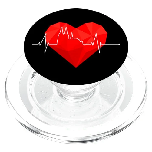 Beautiful Cologne Skylines For Cologne Lovers Cologne Skyline Heartbeat Germany Köln Cologne Cathedral PopSockets PopGrip for MagSafe