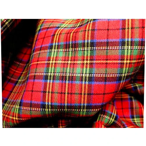 Liv-in-G-Fabrics Red Blue Green Mini Stuart Scotch Plaid Tartan Cotton Fabric 44
