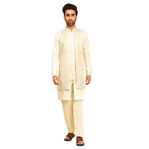 Pro-Ethic Style Developer Men’s IndoWestern Sherwani Trouser Set, Satin Fabric, Indo Western Set for Men | Wedding & Festive