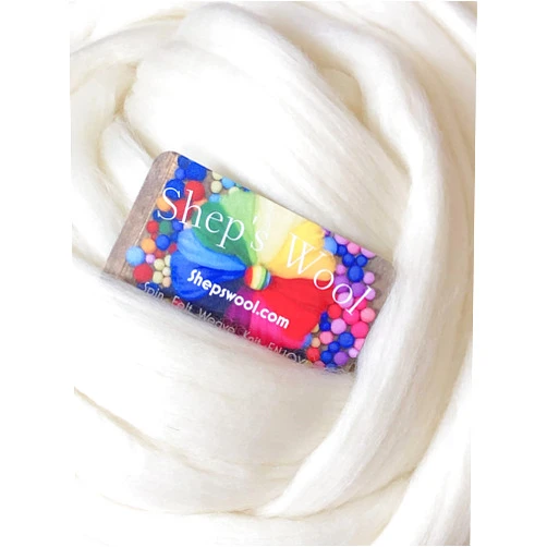 Shep's Wool Shep's Natural White Merino Wool Top Roving Fiber | Super Soft Australian Wool for Spinning | Top Roving Fiber Spinning | Needle Felting Wool & Felting Crafts USA, (4 lb)