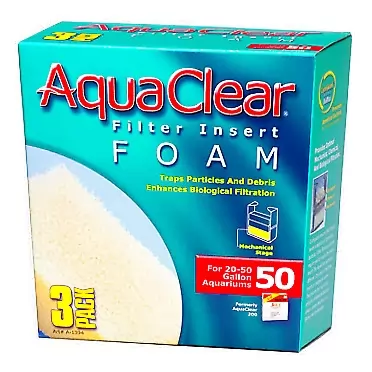 Aqua Clear AquaClear 50 Foam Filter Inserts, Aquarium Filter Replacement Media, 3-Pack, A1394