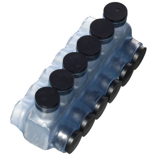 Polaris Vision Tap IPLD250-6CB Insulated Connector-6 Port Dual-Sided Entry-250 MCM-6 AWG-1 Pack-Clear