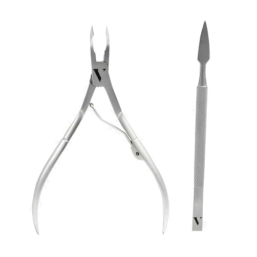 VIVRE Cosmetics Vivre Stainless Steel Cuticle Trimmer with Cuticle Pusher - Professional Grade and Durable Cuticle Remover - Perfect Pedicure Manicure, Nail Tech & Personal Care Tools