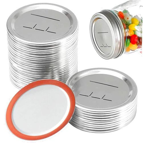 CoguZed 24-Pack 70 MM Regular Mouth Canning Jar Lids - Leak Proof & Airtight Seal Split-Type Metal Lids, Suitable for Ball & Kerr Jars, Food Grade Material