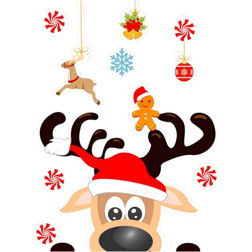 Blulu Christmas Party Decoration, Animated Christmas Fridge Magnet Set, Magnet Refrigerator Stickers Holiday Christmas Decorations for Fridge, Metal Door, Garage, Office (Reindeer Magnet, 24 Pieces)