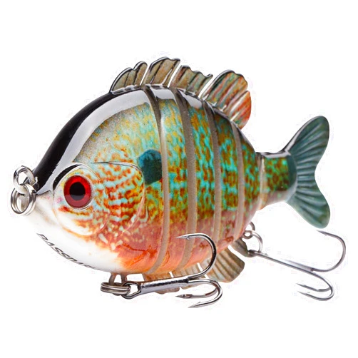 BASSDASH SwimPanfish Multi Jointed Panfish Bluegill Swimbaits Hard Topwater Bass Lures Fishing Lure Crank Saltwater 3.5in/0.85oz