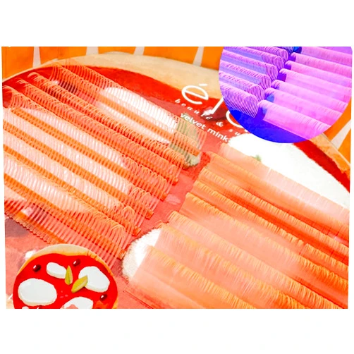 élan beauté & supplies YUMMY COLLECTION- COLORED CLOSE FANS (margarita pizza (neon pink) 0.05D 10-17mm mix 8 Strips of Close Fans + 8 Strips of Regular Colors