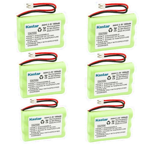 Kastar 6-Pack Ni-MH Battery 3.6V 1000mAh Replacement for Motorola Monitor Battery CB94-01A, TFL3X44AAA900, GPI GPRHCH93C021, Motorola Digital Video Baby Monitor MBP853CONNECT-4, MBP853CONNECTPU