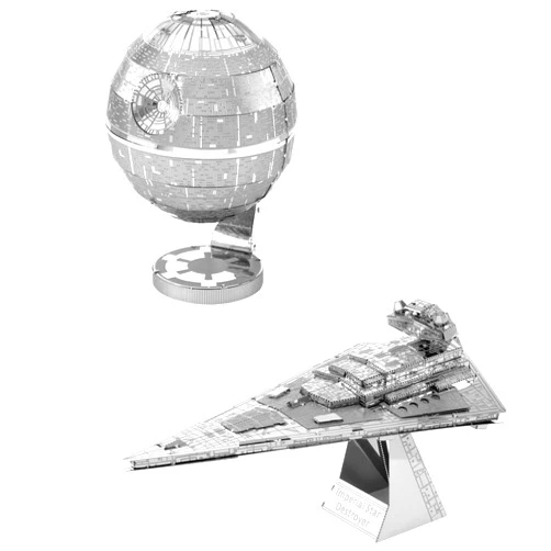 Metal Earth Fascinations 3D Metal Model Kits Star Wars Set of 2 - Death Star - Imperial Star Destroyer
