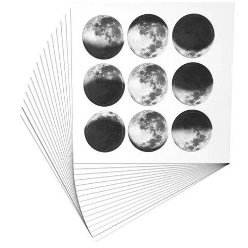 Outus 450 Pieces Moon Phase Scrapbooking Stickers Moon Planner Decals Round Astrology Stickers for DIY Decoration Personalize Laptops Bullet Scrapbook Suitcase Notebooks Album Journal