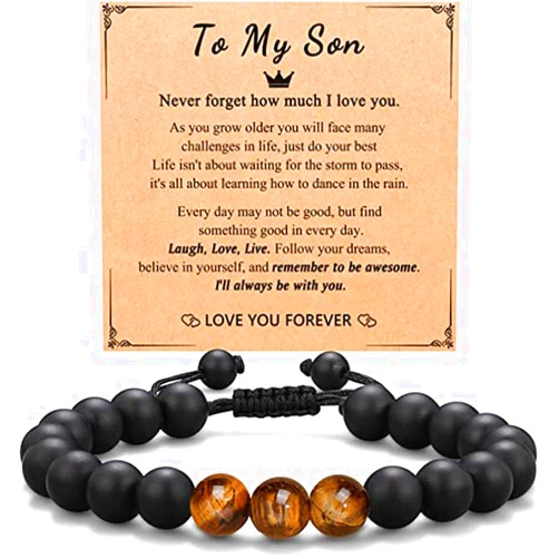 JDIRECT To My Son - Never Forget That I Love You - Exquisite Men's Bracelet, A Timeless Expression of Affection - Gifts for Him, Son, Husband, Boyfriend, Love, Anniversaries, Birthday, Father or for Son