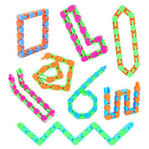 Abodhu 8Pcs Fidgets Wacky Tracks Fidget Toys for Kids Classroom Students School Prizes Gifts Sensory Autism Toys Snap Fidget Snake Click Toys for Adults Stress Relief ADD ADHD Autistic Keeps Fingers Busy