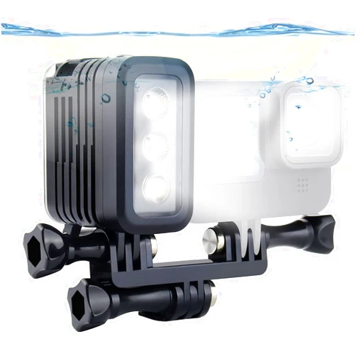 YALLSAME Aluminum Underwater Dive Light for GoPro Waterproof Fill Nigh Light 164ft Scuba Light Photography Accessories for GoPro Hero 13 12 11 10 9 8 7 6 5 4 3 Mini Max Session DJI OSMO Action Camera