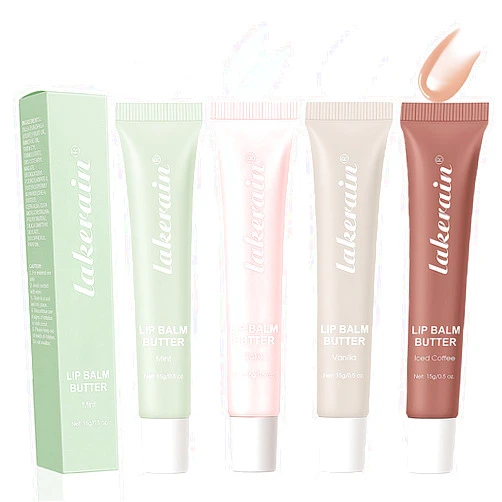LuckNest 4 PCS Lip Glossy Butter Balm Set, Tinted Lip Balm Instant Moisture and Hydration Lip Gloss, Long Lasting Hydrating Glow Reviver Lip Care Oil, Christmas Makeup Gift for Women