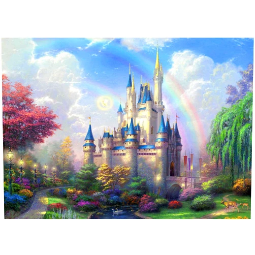 Blue vivi 7x5ft Dreamy Castle Photography Backdrop for Kids Fairy Tale Princess and Prince Entertainment or Birthday Party Photo Backgrounds BV043