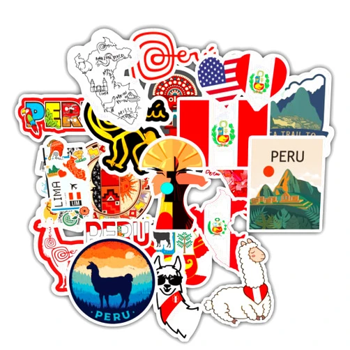 BOLTSERVE 20 Pcs Stickers Packs Perus Vinyl Decal Aesthetic Colorful Sticker Waterproof for Water Bottle Laptop Computer Luggage Phone Car Skateboard Bumper
