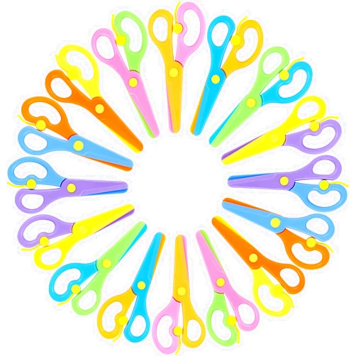 LovesTown 16PCS Preschool Training Scissors, Plastic Children Safety Learning Scissors Pre-School Safety Scissors Art Craft Scissors