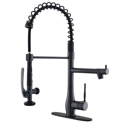 GIMILI Oil Rubbed Bronze Kitchen Faucet with Pull Down Sprayer Single Handle High Pressure Kitchen Sink Faucet Commercial Double-Headed Kitchen Faucets