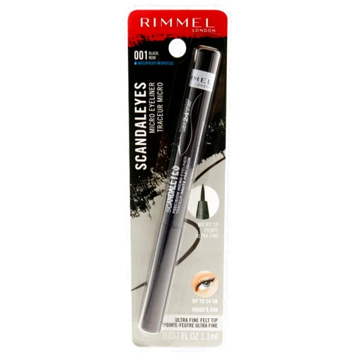 Rimmel London Scandaleyes Micro Eyeliner, Waterproof, Long-Wearing, Smudge-Proof, 001, Black, 0.04oz