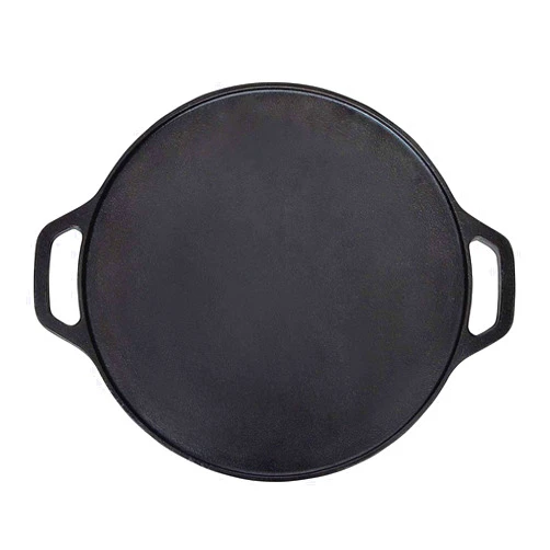 Highkind Pre-Seasoned Cast Iron Dosa Tawa with Premium Extra Coating (12 inches) Perfect for Cooking on Gas, Induction and Electric Cooktops