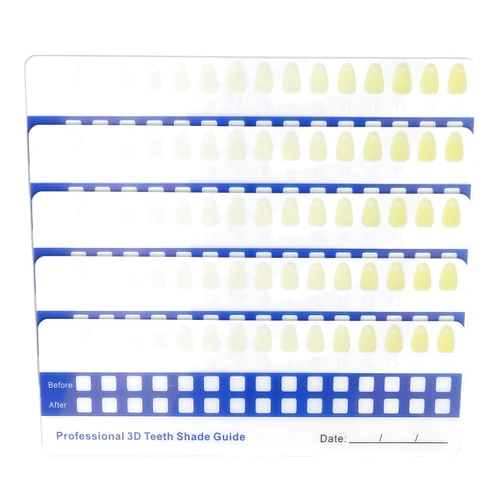 ZJchao 5pcs Teeth Whitening Shade Household Teeth Color Chart Tooth Shade Chart Comparing Card Household Oral Care Supplies for Dentist
