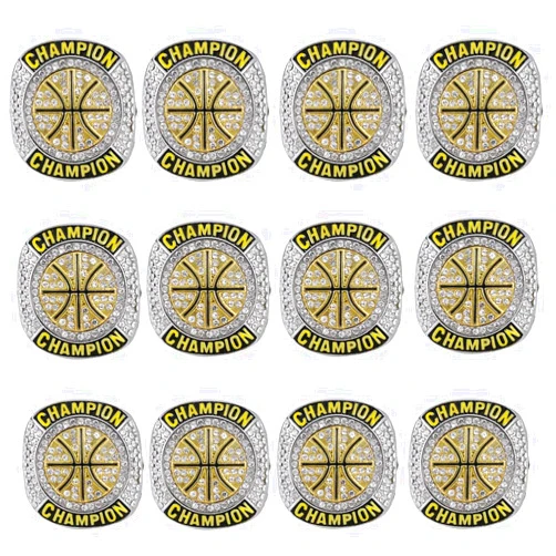 CHXIXUE 12 PCS Basketball Championship Rings Basketball Ring Trophy Award Winner MVP Collectible Gift Champion Ring