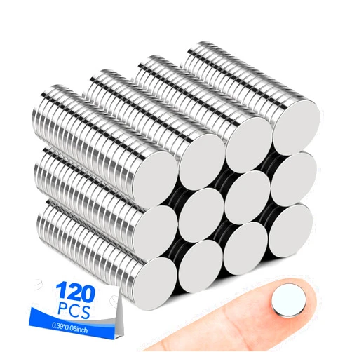 BEST CHOICE MAGNETS Small Magnets, 120 Pack Refrigerator Magnet 10x2mm Rare Earth Magnets Neodymium Magnet for Crafts, Whiteboard, Kitchen Cabinet