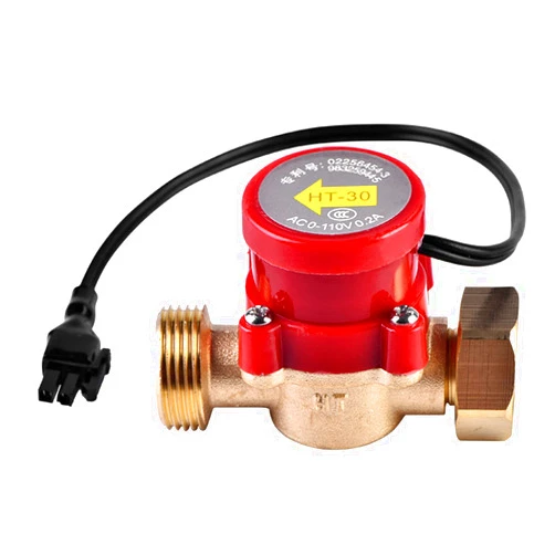 Sunicon 1 Pcs Water Pump Flow Switch, HT 30 AC 0 to 110V 0.2A G3/4in to 3/4in Thread Water Pump Flow Sensor Switch