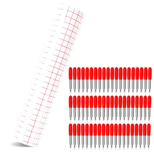 AUNKZL 60 Pcs Replacement Blades Compatibility with Explore Air One/Air/Air 2/ Air 3 / Maker/Maker 3 Expression Vinyl Cutting Machines 45 Degree Standard Blades