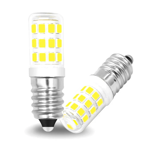 BROLSKUN E14 LED European Screw Base European Refrigerator Light Bulb Fit for Whirlpool Freezer Fridge 3W Clear Glass Pygmy Bulbs E14 Base Lamp Cooker Range Hood 300LM Cool White(2 Pack)