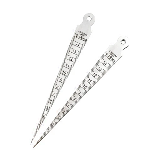 YXQ Taper Gage 1/32-5/8 Inch 1-15mm Stainless Gap Hole Taper Welding Gauge Test Ulnar Inch & Metric, 2Pcs