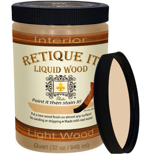 Retique It Chalk Paint RETQ-LW32-LightWood for Furniture, Cabinets, Flooring, Cement, Front, Garage Doors Even Decking, 32 Fl Oz (Pack of 1), 90 Light Wood