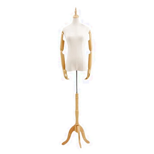 LUJIA Sewing Mannequin, L Female Mannequin Torso Body, 132-182cm Adjustable Height Dummy Model, Manikins for Clothing Realistic Display, Linen Cover Wooden Base, 2 Sizes (Color : C, ( Color : B , Size : CH
