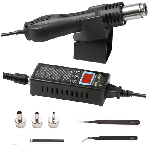 TXINLEI 8858+ 110V 680W SMD Hot Air Gun Hot Air Welder Rework Station Soldering Station 3 Nozzles Mobile Phone Repair Tool