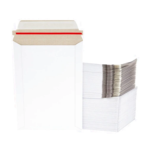 Juvale 100-Pack Stay Flat Rigid Mailers 7 x 9 Inches with Self Adhesive Seal, Bulk White Cardboard Envelopes for Shipping Photo, Documents, Letters, Packaging Supplies