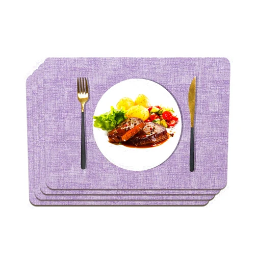 KUDCUOM Violet Square placemats, Set of 4 wipeable and Heat Resistant mats for Indoor use, Perfect for Coffee Tables, Family Dining, or as a Christmas Table Decoration