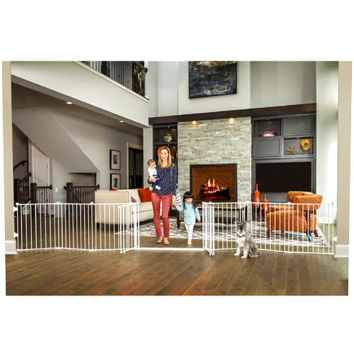 Regalo 192-Inch Double Door Super Wide Adjustable Baby Gate and Play Yard, 4-In-1, Bonus Kit