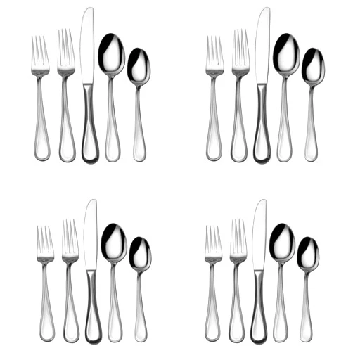 Mikasa 5100237 Bravo 20-Piece 18/10 Stainless Steel Flatware Set, Service for 4