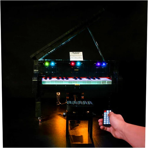 T-Club Upgrade LED Light Kit for Lego Ideas 21323 Grand Piano Building Blocks (Not Include Building Blocks Model) (RC with Sound)