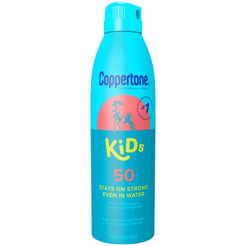 Coppertone Kids Sunscreen Spray, SPF 50 Sunscreen for Kids, Water Resistant Broad Spectrum Sunscreen Spray, 5.5 Oz