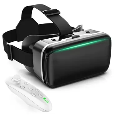AgQrDkrc VR Headset Virtual Reality VR 3D Glasses Virtual Reality Goggles, Controller, Adjustable VR Glasses Support 4.6-7 Inches [with Gamepad] VR+controller