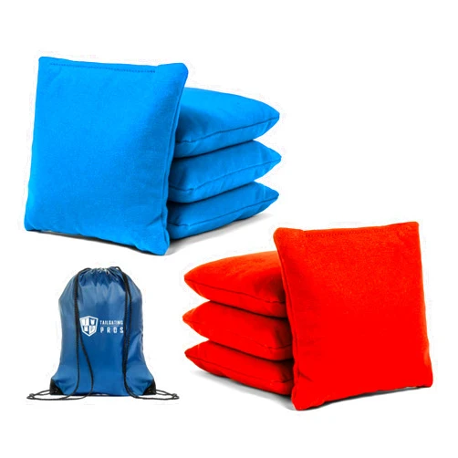 ‎Tailgating Pros Tailgating Pros Set of 8 Cornhole Bean Bags Made with Regulation Duck Cloth- Choose Corn Filled, All Weather Filled, or Pro Style (Tote Bag Included) Corn Orange/Turquoise