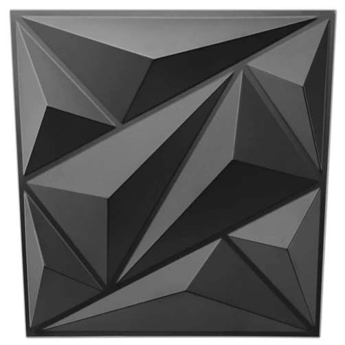 Art3dwallpanels 33 Pack 3D Wall Panel Diamond for Interior Wall Décor, PVC Flower Textured Wall Panels for Living Room Lobby Bedroom Hotel Office, Black, 12''x12'' Cover 32.Sq.Ft.