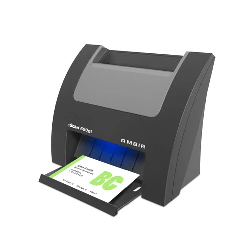 Ambir nScan 690gt-BCS High-Speed Vertical Card Scanner with AmbirScan Business Card for Windows PC