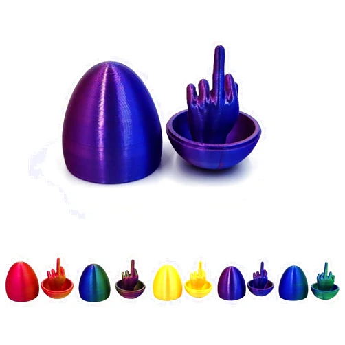 Generic Easter Egg Surprise Middle Finger, Funny 3D Printed Middle Finger Eggs, Funny Surprise Gag Gifts for Adults, Fun Gag Gifts (Red-Blue Gradient)
