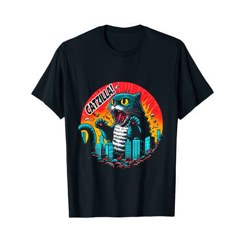 Japane Catzilla Funny Cat Funny Cat Japanese Catzilla T-Shirt